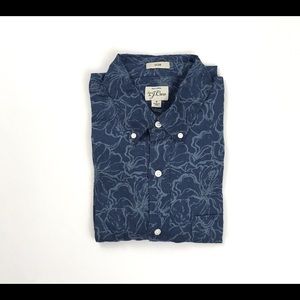 J Crew Slim Linen in Hibiscus Print